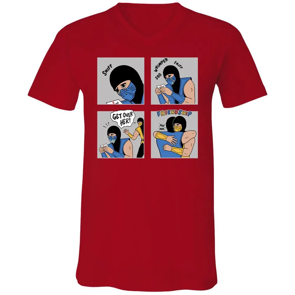 Unisex V-Neck T-Shirt - 77UYTX1L - Red - 3