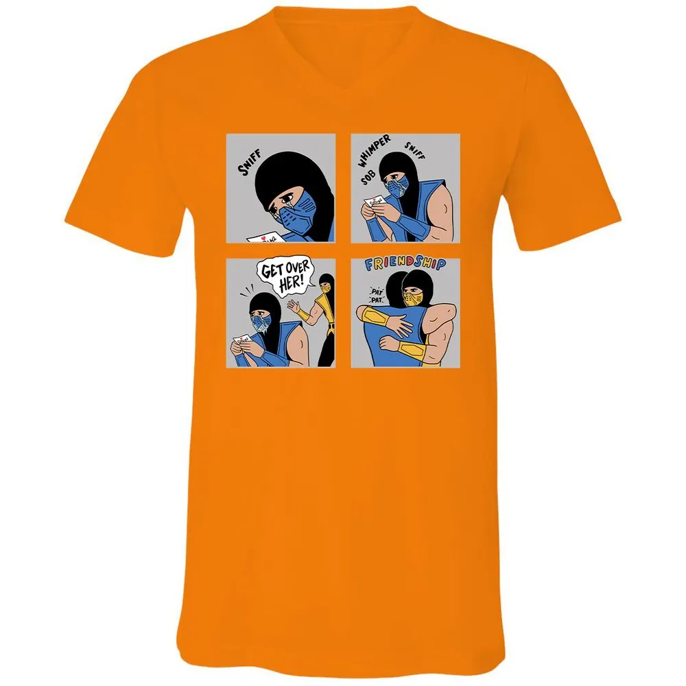 Unisex V-Neck T-Shirt - 77UYTX1L - Orange - 11