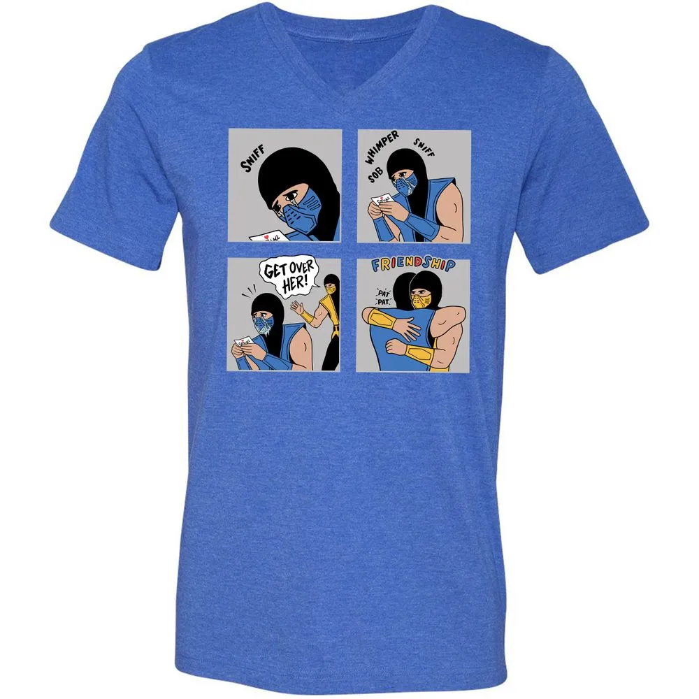 Unisex V-Neck T-Shirt - 77UYTX1L - Heather True Royal - 14