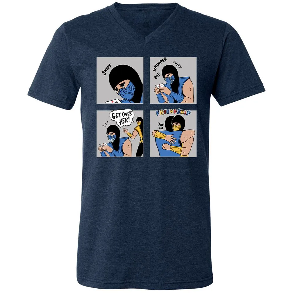 Unisex V-Neck T-Shirt - 77UYTX1L - Heather Navy - 15