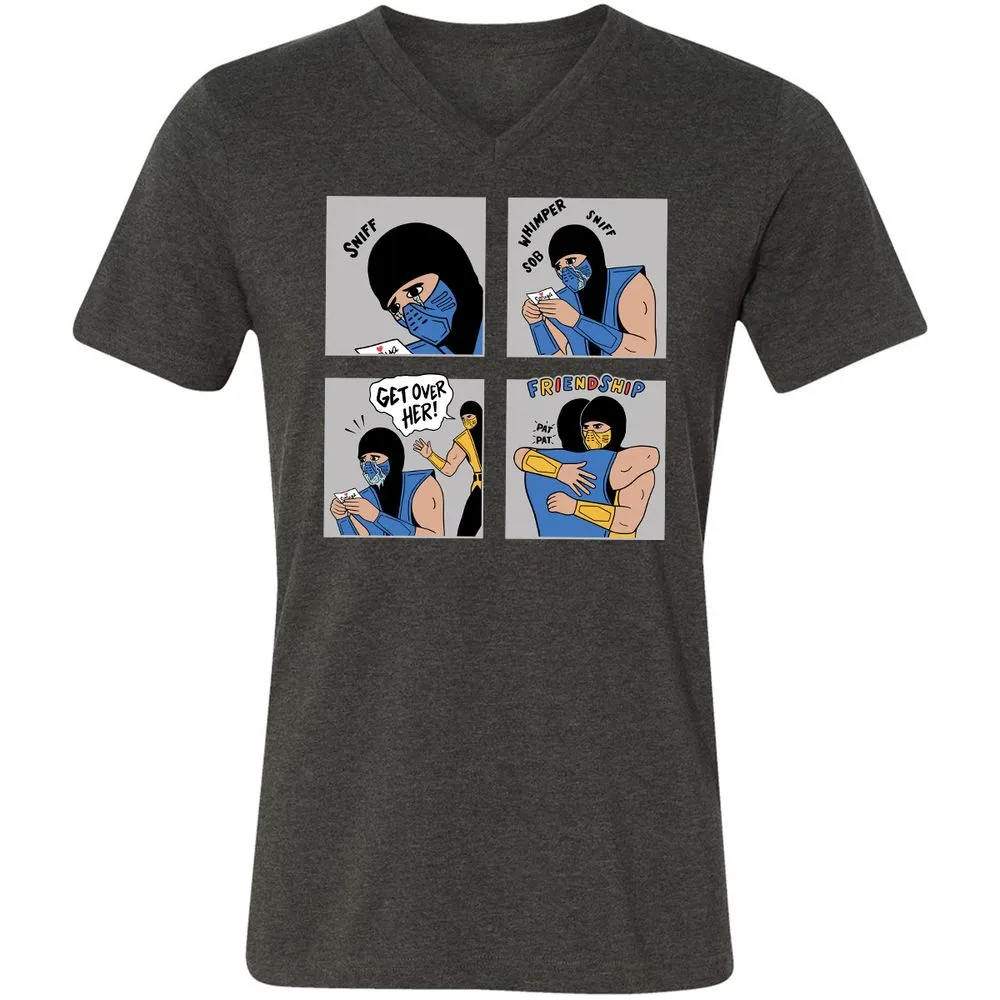 Unisex V-Neck T-Shirt - 77UYTX1L - Dark Grey Heather - 8