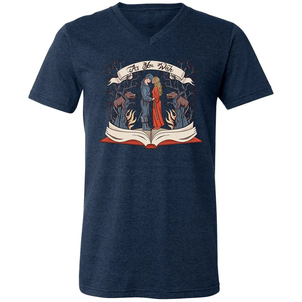 Unisex V-Neck T-Shirt - 1TPBB7LY - Heather Navy - 15