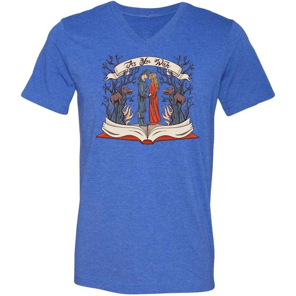 Unisex V-Neck T-Shirt - 1TPBB7LY - Heather True Royal - 14