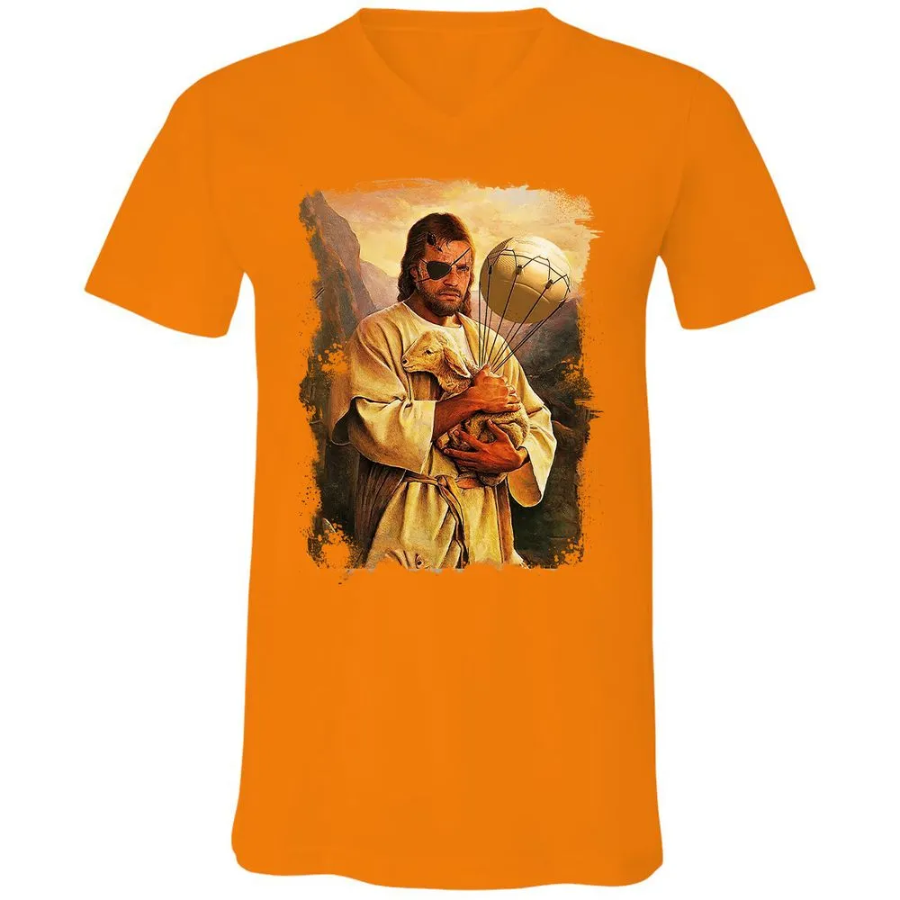 Unisex V-Neck T-Shirt - AM89FL92 - Orange - 11