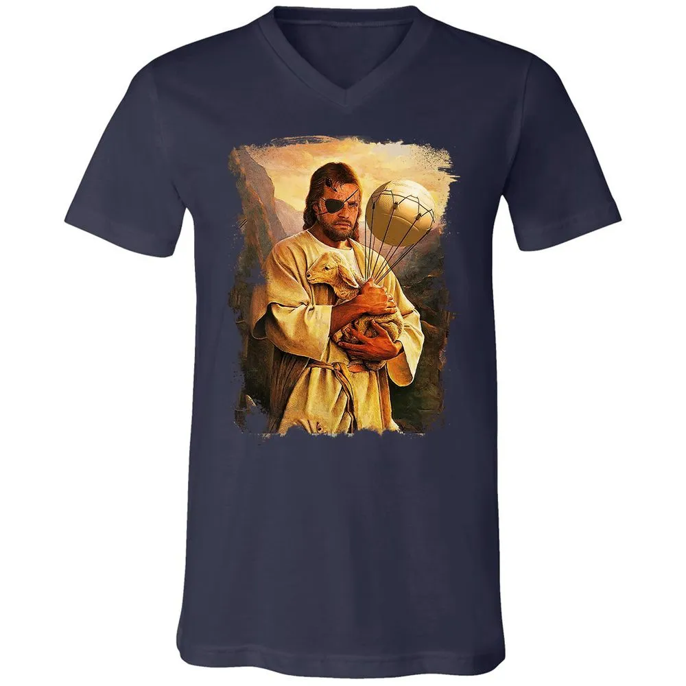 Unisex V-Neck T-Shirt - AM89FL92 - Navy - 2