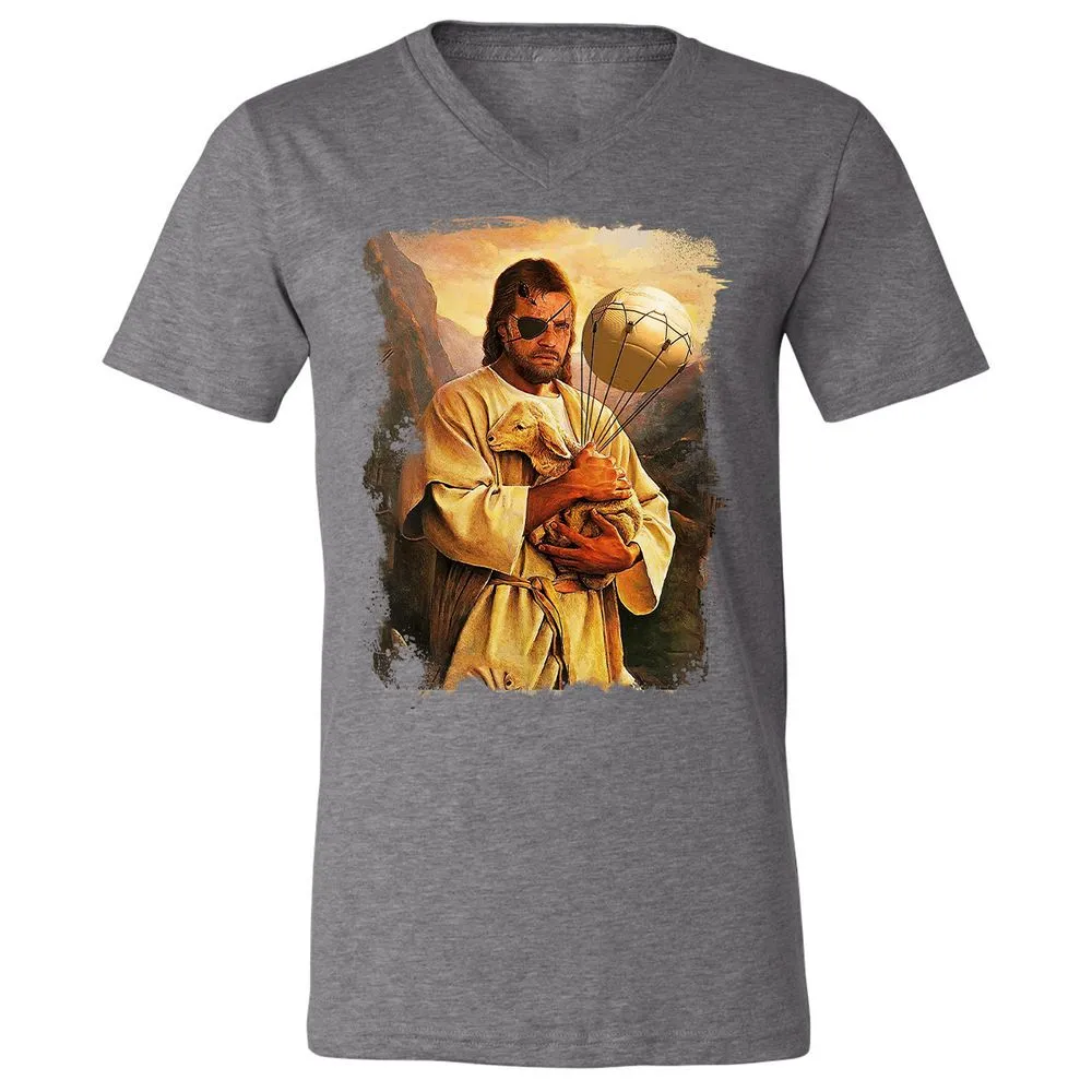 Unisex V-Neck T-Shirt - AM89FL92 - Deep Heather - 13