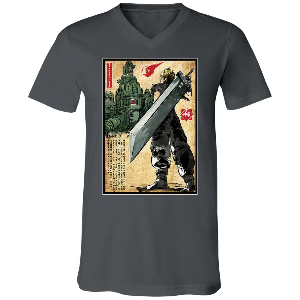 Unisex V-Neck T-Shirt - GKGG8FQ3 - Asphalt - 12