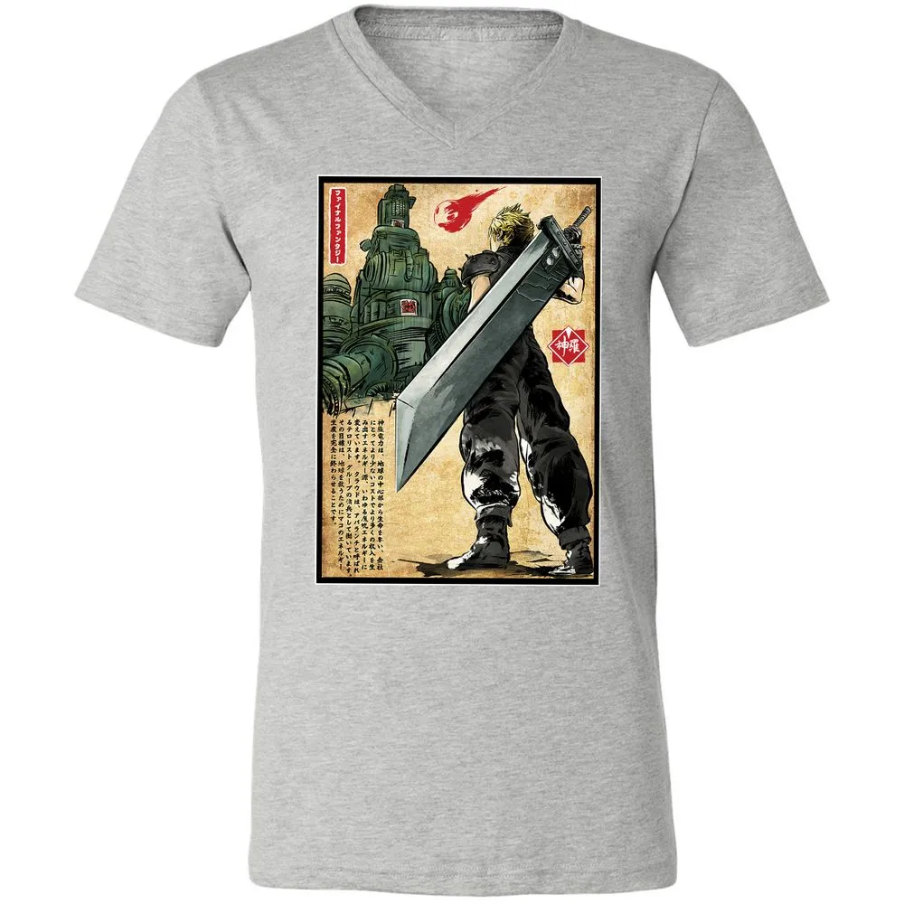 Unisex V-Neck T-Shirt - GKGG8FQ3 - Athletic Heather - 7