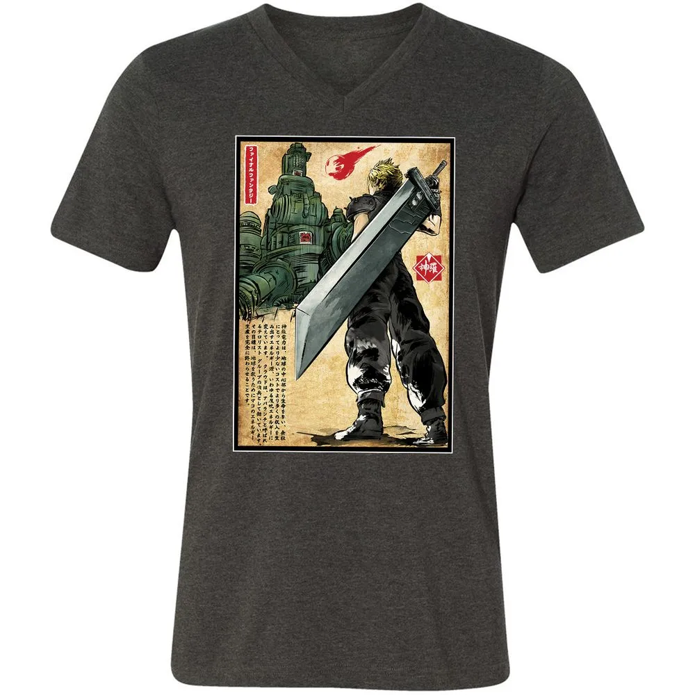 Unisex V-Neck T-Shirt - GKGG8FQ3 - Dark Grey Heather - 8