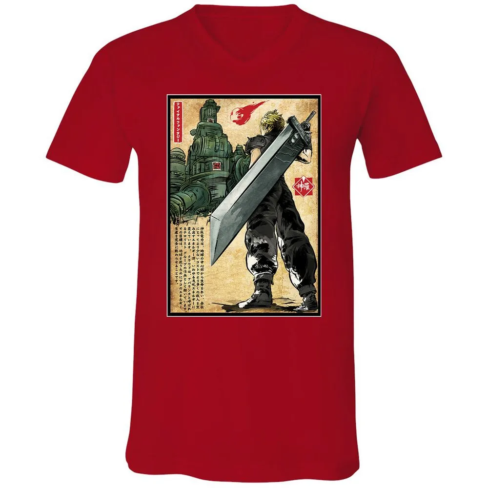 Unisex V-Neck T-Shirt - GKGG8FQ3 - Red - 3