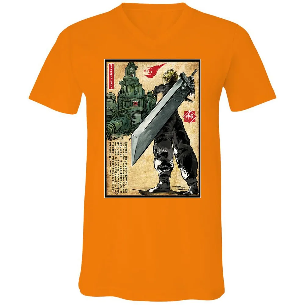 Unisex V-Neck T-Shirt - GKGG8FQ3 - Orange - 11