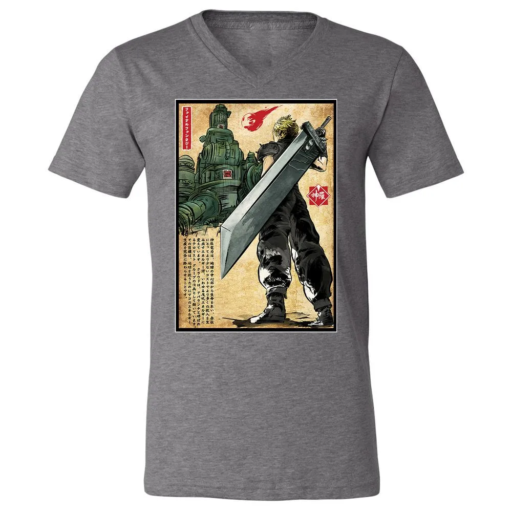 Unisex V-Neck T-Shirt - GKGG8FQ3 - Deep Heather - 13