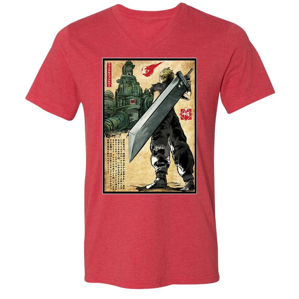 Unisex V-Neck T-Shirt - GKGG8FQ3 - Heather Red - 16