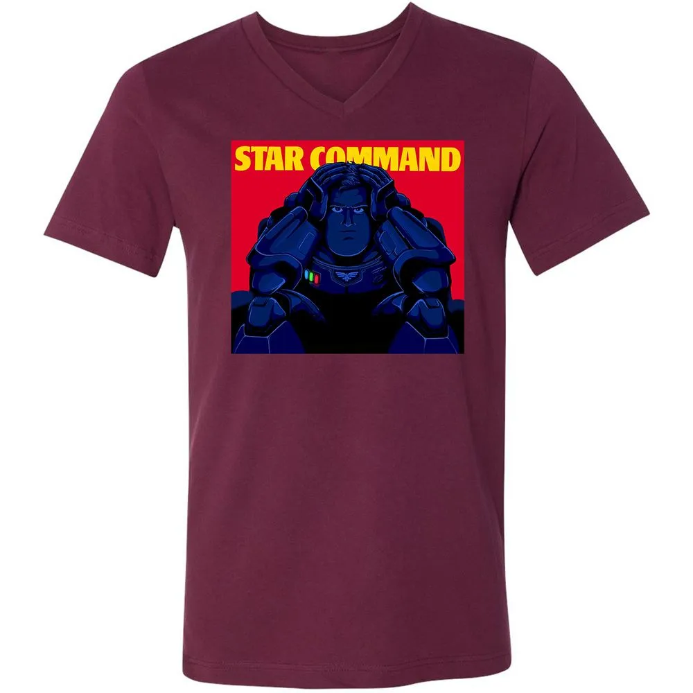 Unisex V-Neck T-Shirt - L4BCG3JN - Maroon - 6