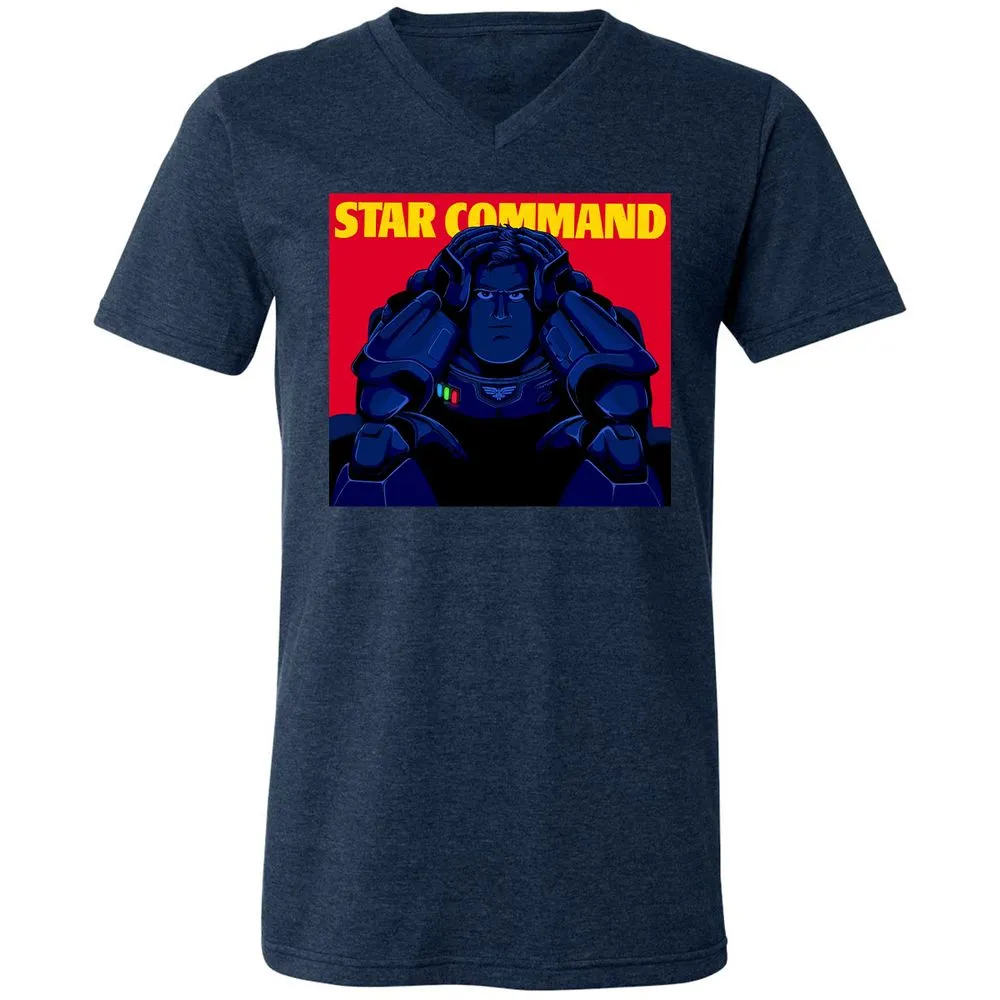 Unisex V-Neck T-Shirt - L4BCG3JN - Heather Navy - 15