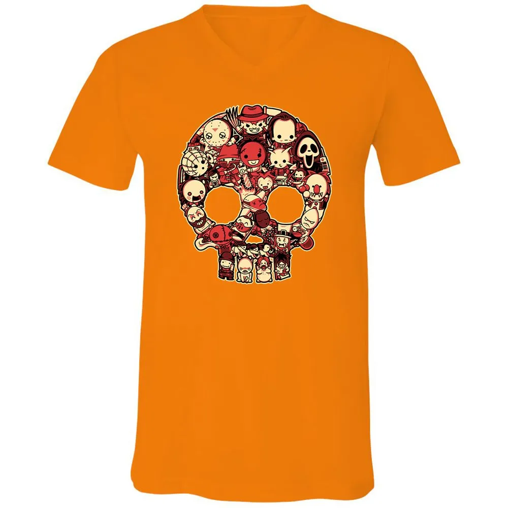 Unisex V-Neck T-Shirt - 6VQZRNGW - Orange - 11