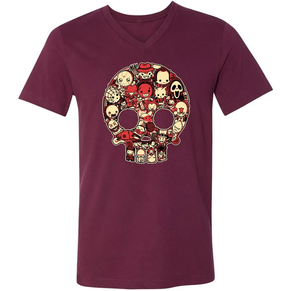 Unisex V-Neck T-Shirt - 6VQZRNGW - Maroon - 6