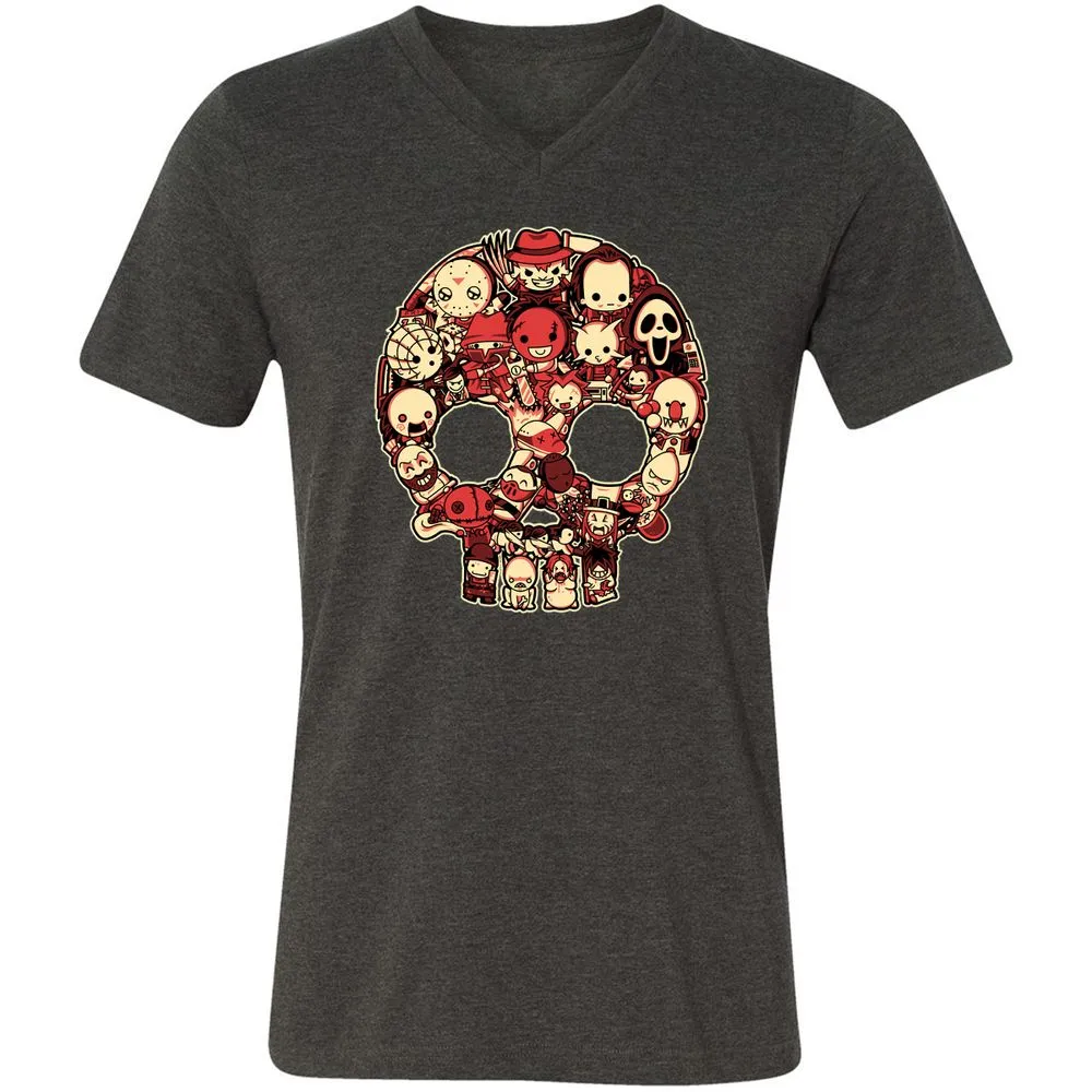 Unisex V-Neck T-Shirt - 6VQZRNGW - Dark Grey Heather - 8