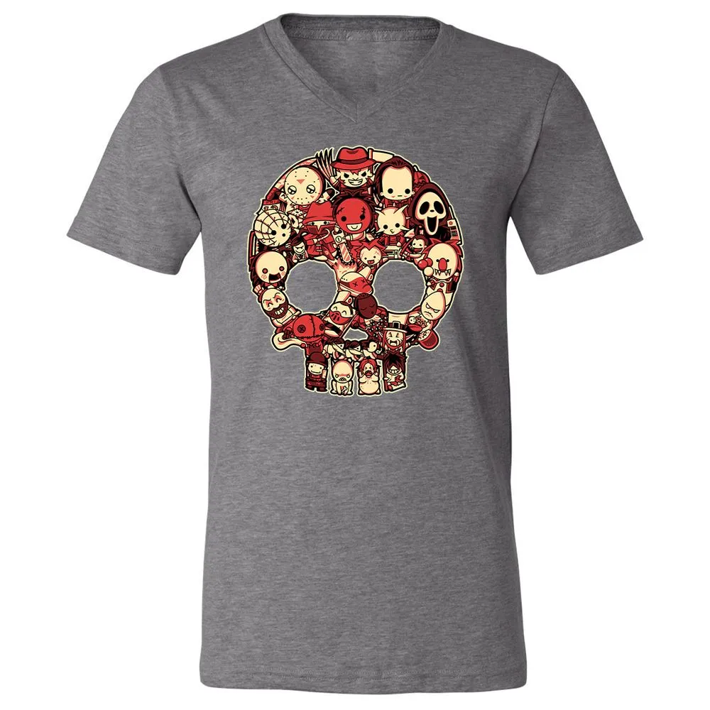 Unisex V-Neck T-Shirt - 6VQZRNGW - Deep Heather - 13