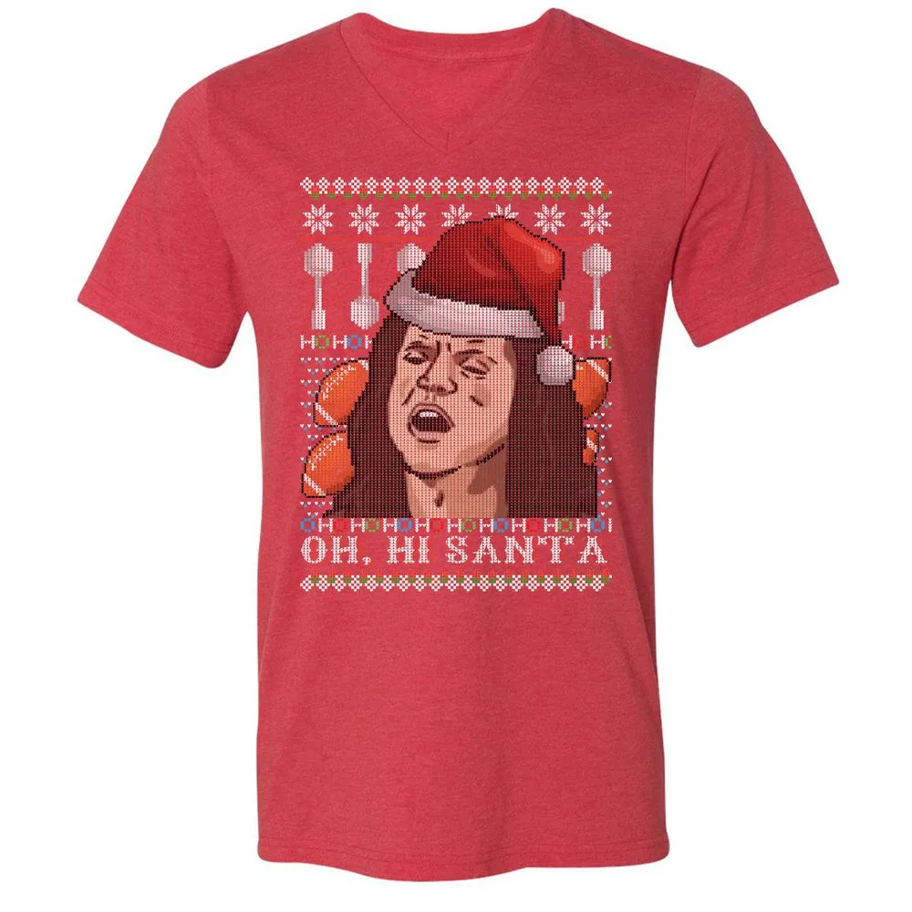 Unisex V-Neck T-Shirt - KSJQZP7V - Heather Red - 16