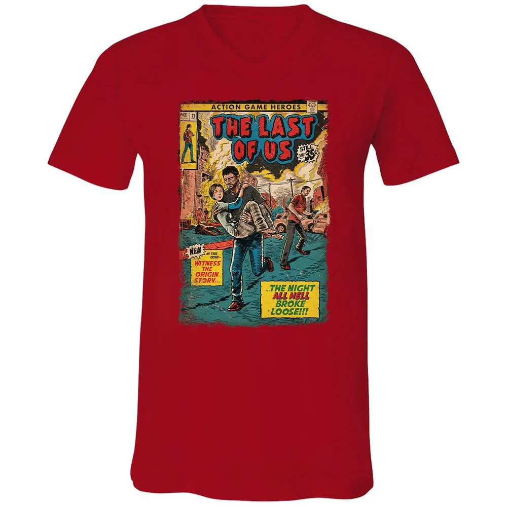 Unisex V-Neck T-Shirt - 66ESQ295 - Red - 3