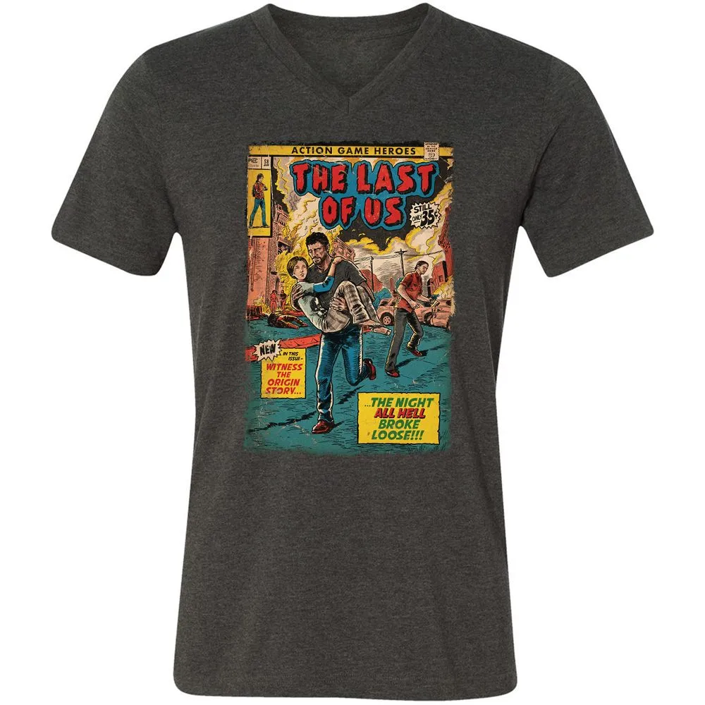 Unisex V-Neck T-Shirt - 66ESQ295 - Dark Grey Heather - 8