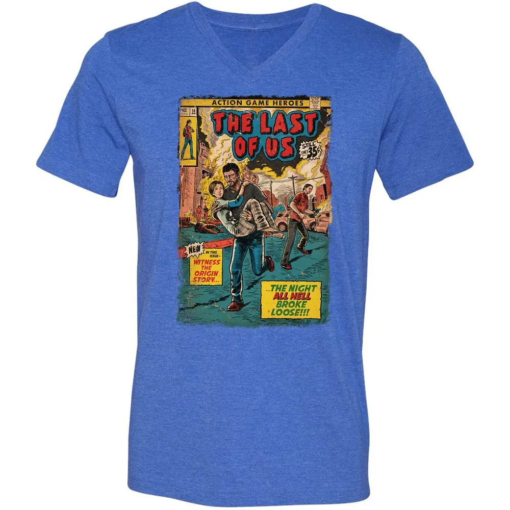 Unisex V-Neck T-Shirt - 66ESQ295 - Heather True Royal - 14