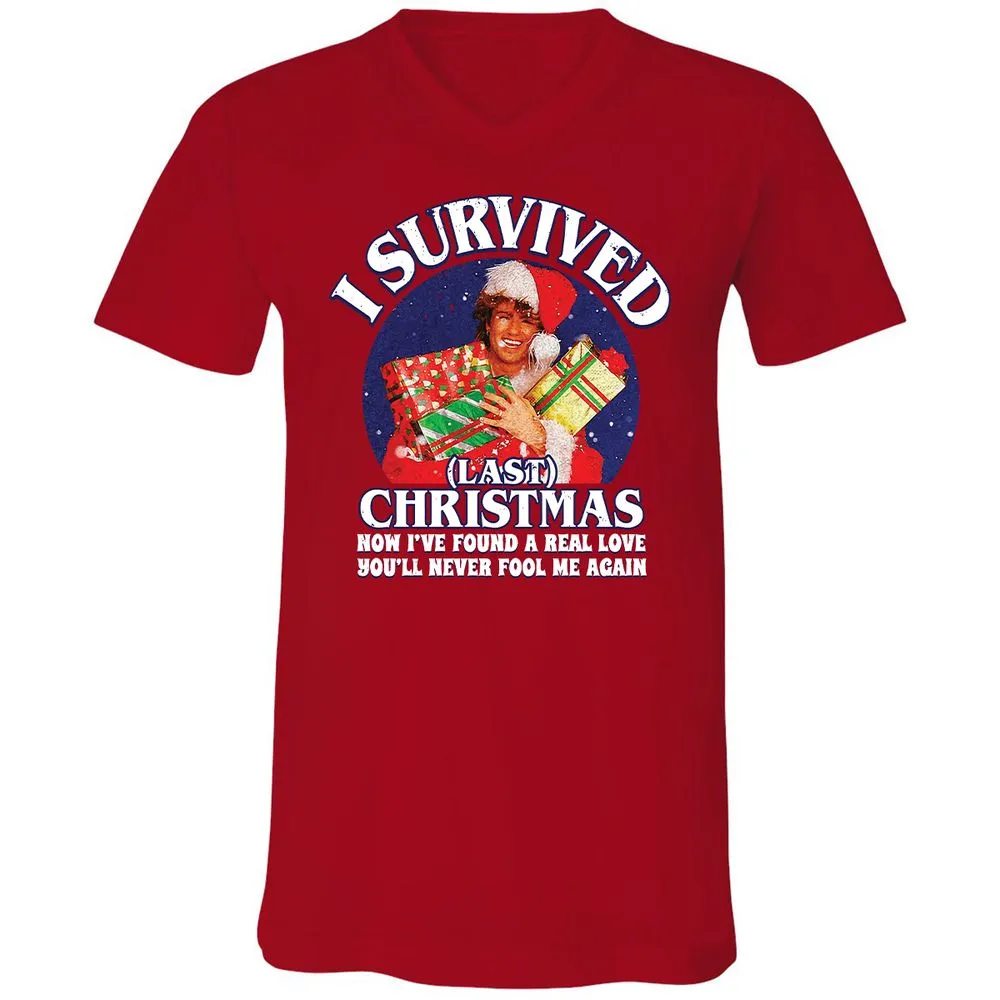 Unisex V-Neck T-Shirt - Q3HAJ973 - Red - 3
