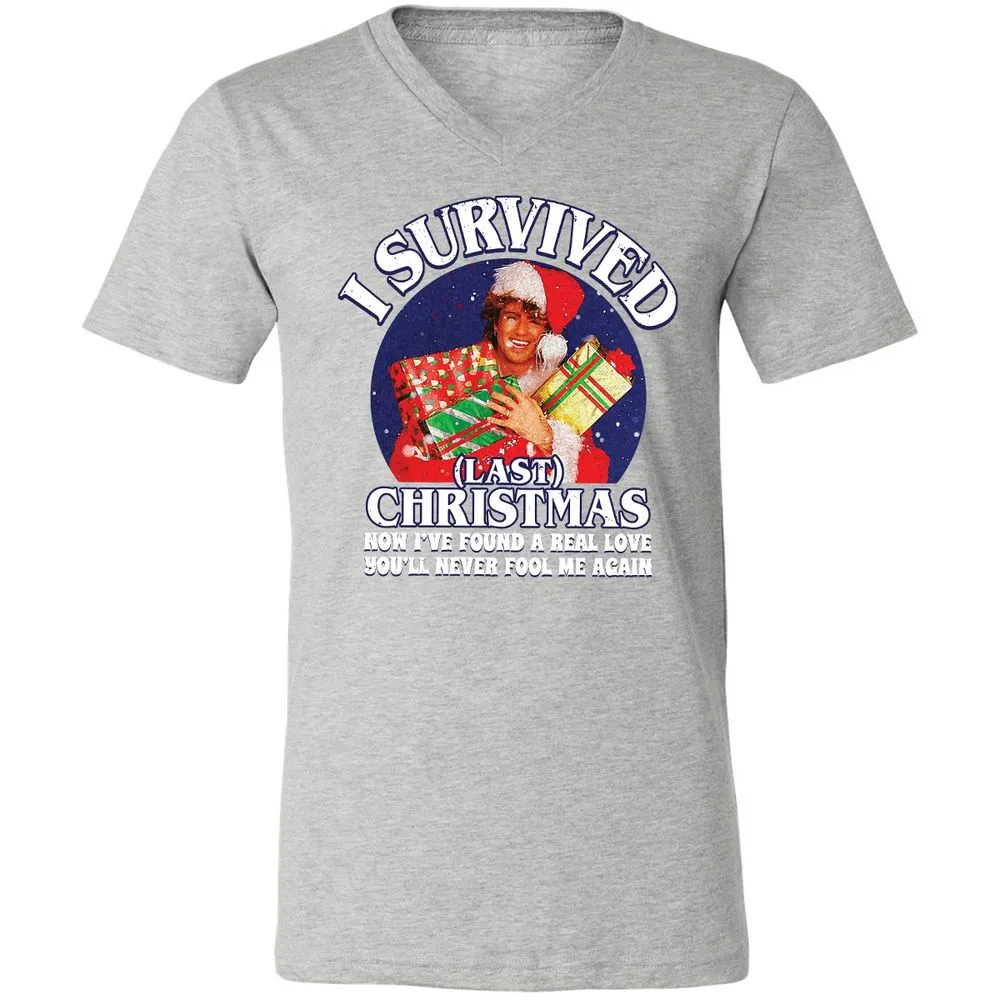 Unisex V-Neck T-Shirt - Q3HAJ973 - Athletic Heather - 7