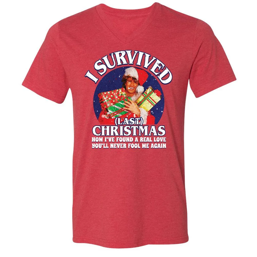 Unisex V-Neck T-Shirt - Q3HAJ973 - Heather Red - 16