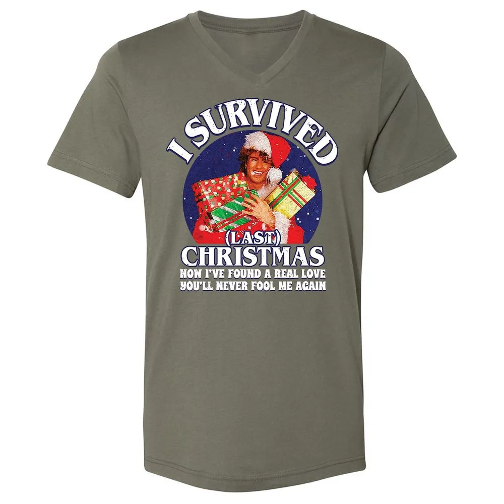 Unisex V-Neck T-Shirt - Q3HAJ973 - Military Green - 10