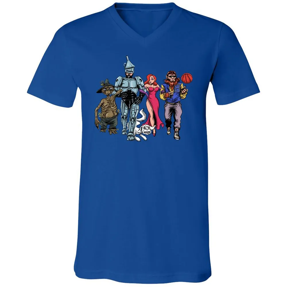 Unisex V-Neck T-Shirt - WKZJNMUW - True Royal - 4