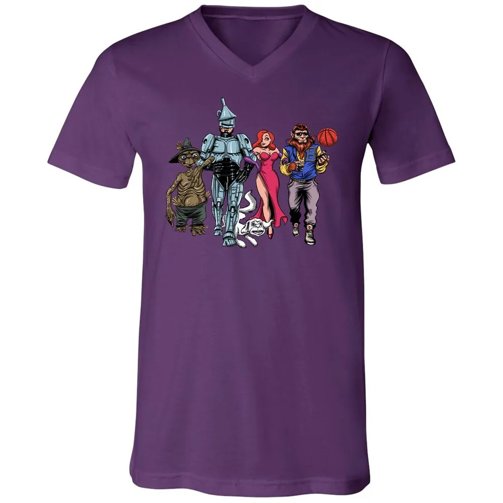 Unisex V-Neck T-Shirt - WKZJNMUW - Team Purple - 9