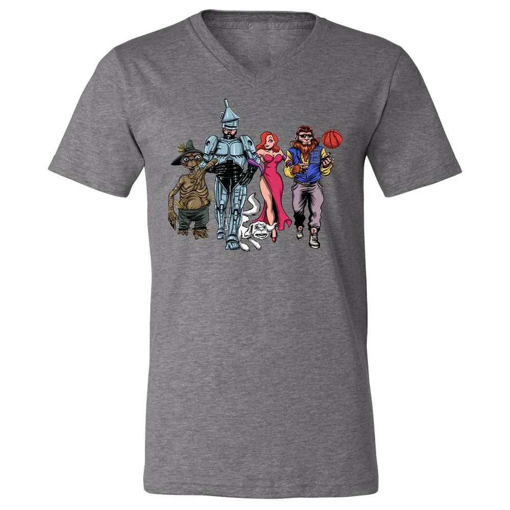 Unisex V-Neck T-Shirt - WKZJNMUW - Deep Heather - 13