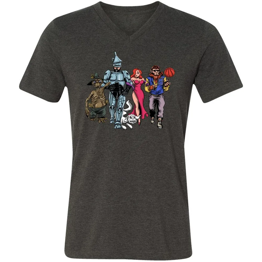 Unisex V-Neck T-Shirt - WKZJNMUW - Dark Grey Heather - 8