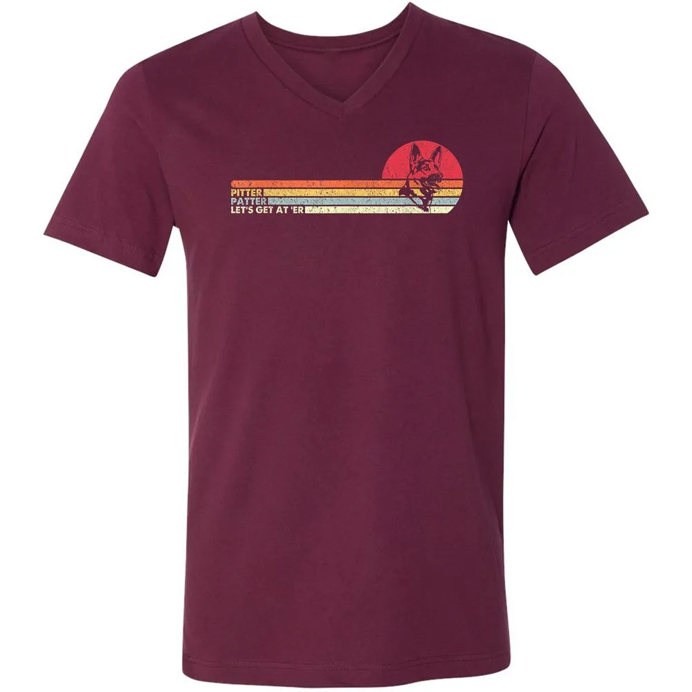 Unisex V-Neck T-Shirt - NK9V5LD3 - Maroon - 6