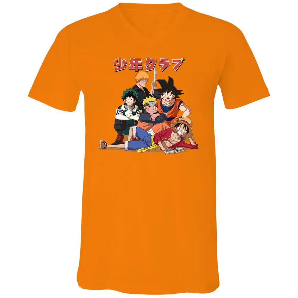 Unisex V-Neck T-Shirt - B54SA8AQ - Orange - 11