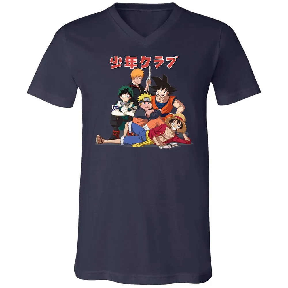 Unisex V-Neck T-Shirt - B54SA8AQ - Navy - 2
