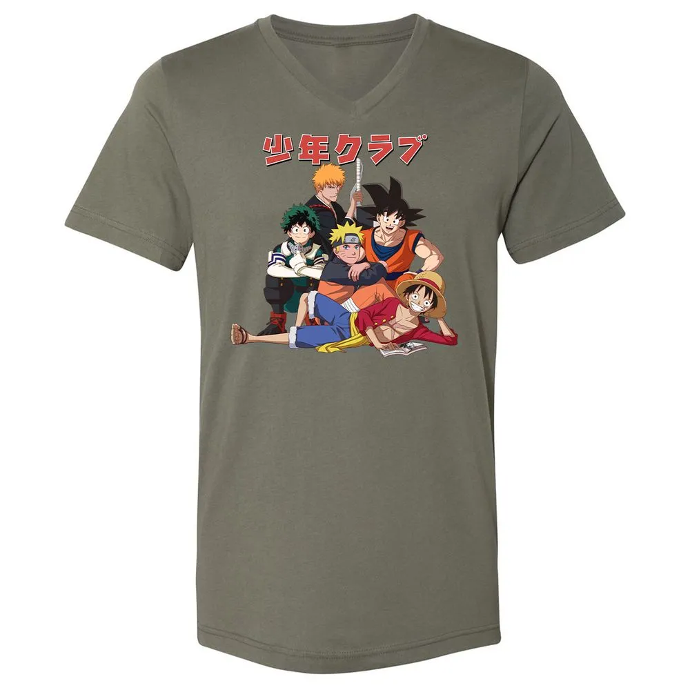 Unisex V-Neck T-Shirt - B54SA8AQ - Military Green - 10