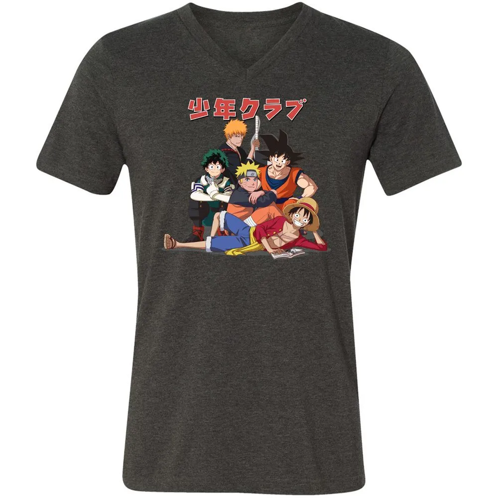 Unisex V-Neck T-Shirt - B54SA8AQ - Dark Grey Heather - 8