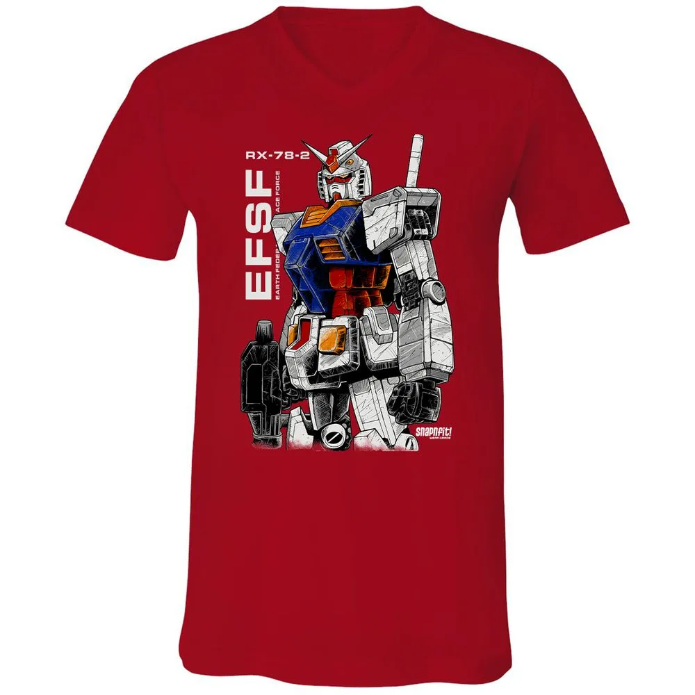 Unisex V-Neck T-Shirt - Z2ESLX2Q - Red - 3