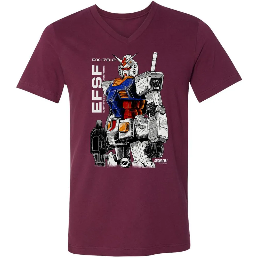 Unisex V-Neck T-Shirt - Z2ESLX2Q - Maroon - 6