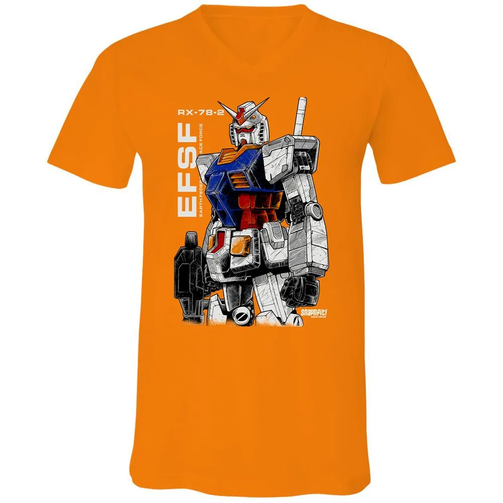 Unisex V-Neck T-Shirt - Z2ESLX2Q - Orange - 11
