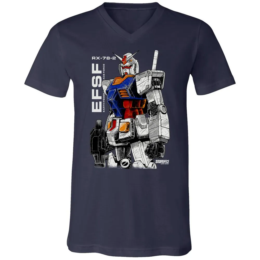 Unisex V-Neck T-Shirt - Z2ESLX2Q - Navy - 2