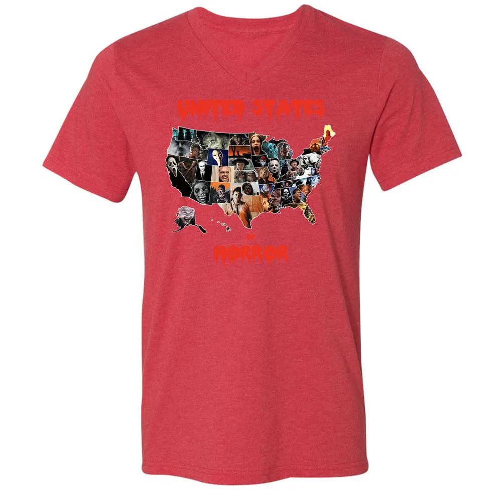 Unisex V-Neck T-Shirt - PFSB2ALG - Heather Red - 16
