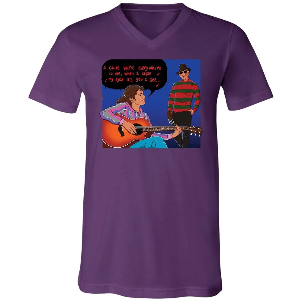 Unisex V-Neck T-Shirt - 9Z9Q9LC5 - Team Purple - 9
