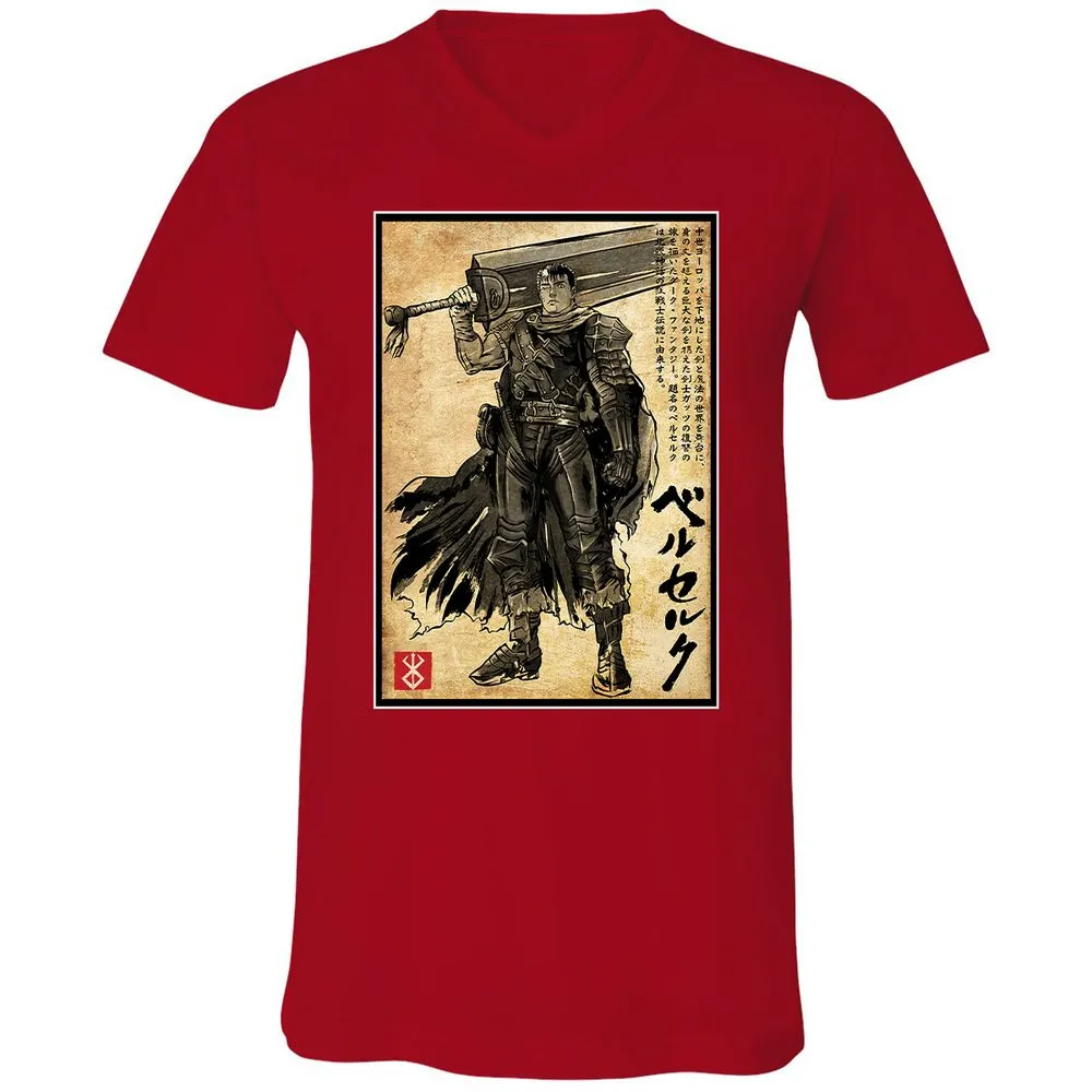 Unisex V-Neck T-Shirt - 6V9UDS5Q - Red - 3