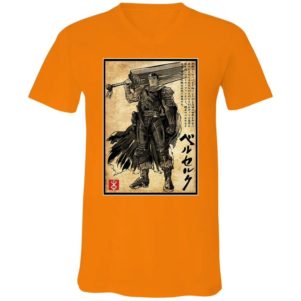 Unisex V-Neck T-Shirt - 6V9UDS5Q - Orange - 11
