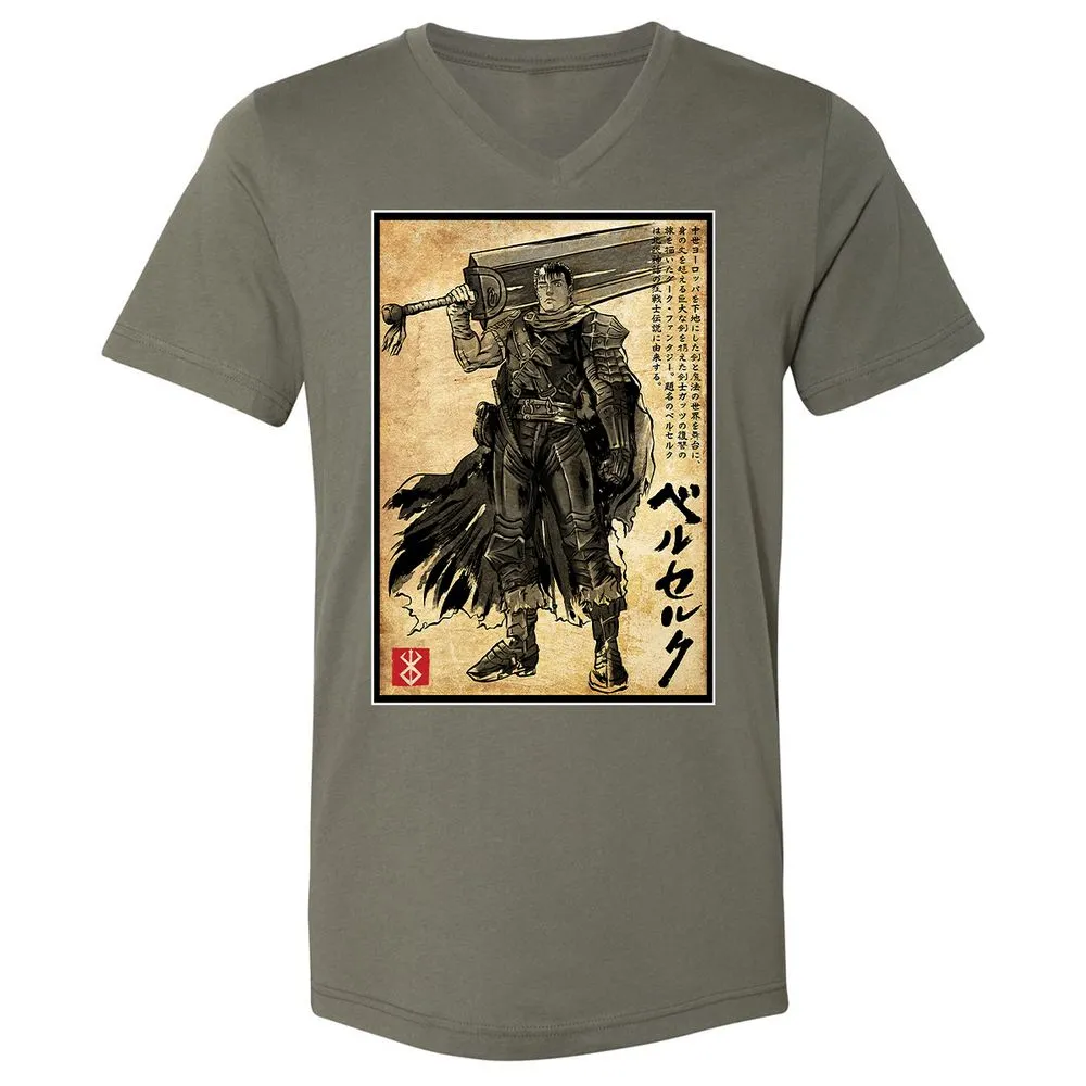 Unisex V-Neck T-Shirt - 6V9UDS5Q - Military Green - 10