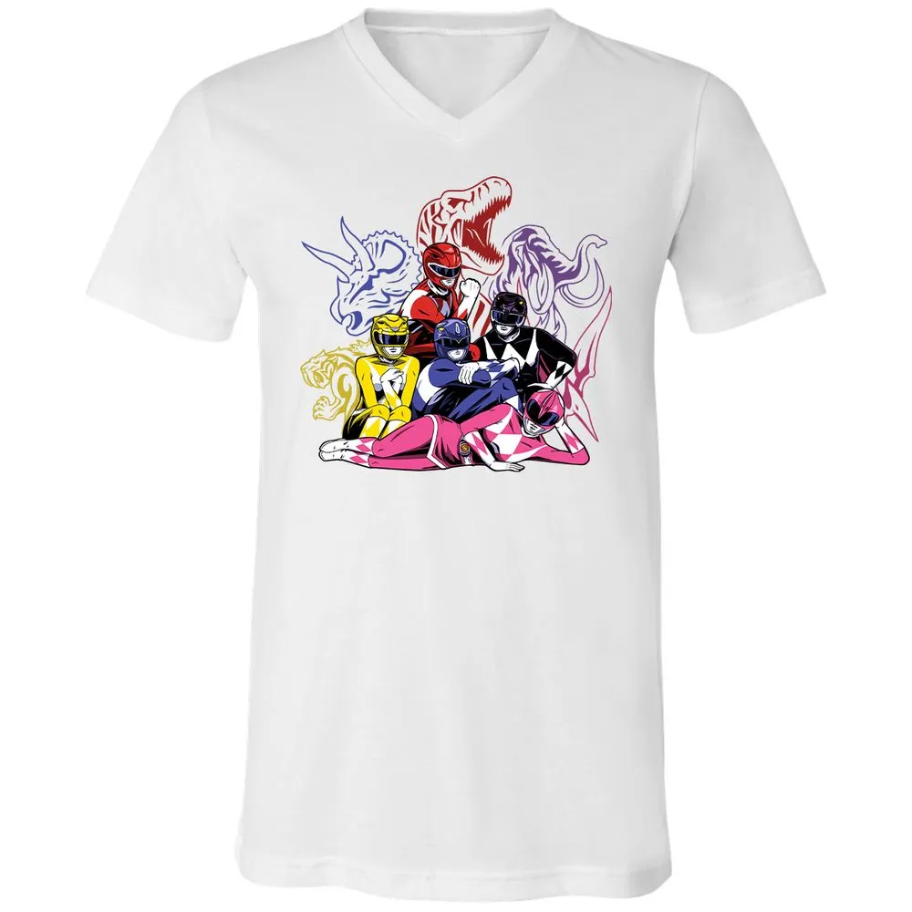 Unisex V-Neck T-Shirt - QYUWJPCK - White - 5